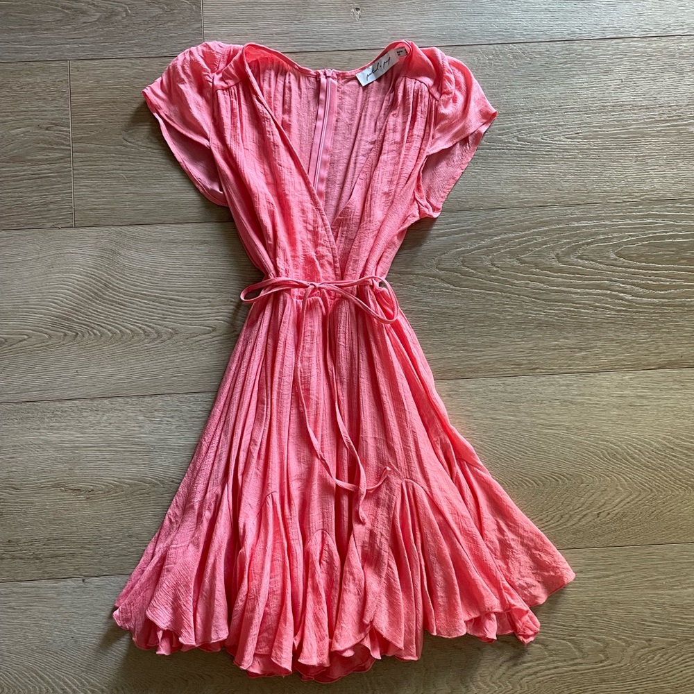 Petal and Pup coral tie dress